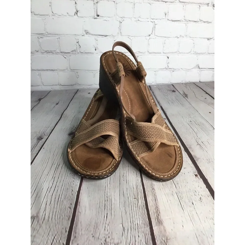 UGG Sandals Women’s  Size 9 ‎ Slingback Jute Wedge Strappy Basket Woven Neutral